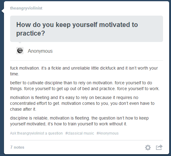 Discipline Over motivation